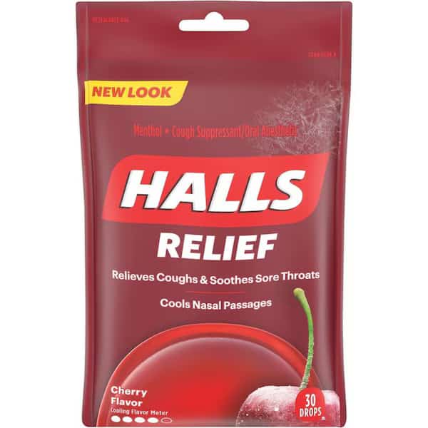 Halls Cherry Cough Drops, Red, 12PK
