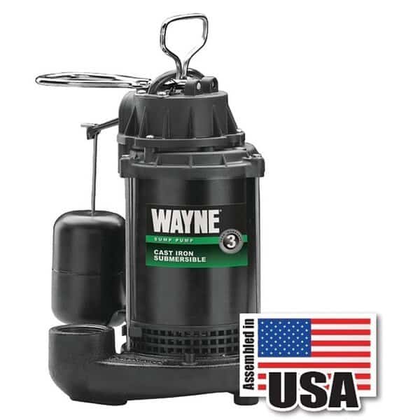 WAYNE CDU790 Sump Pump, 120 V, 9.5 A, 1-1/2 in Outlet, 1200 gph
