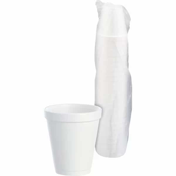 Disposable Cup, Hot/Cold, Foam, 8 oz, White, PK1000