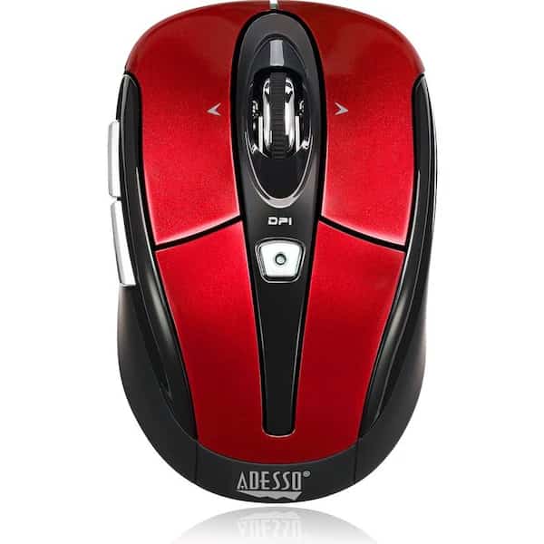 Adesso Red 2.4Ghz Wireless Optical Mini Mouse, w/ Programmable