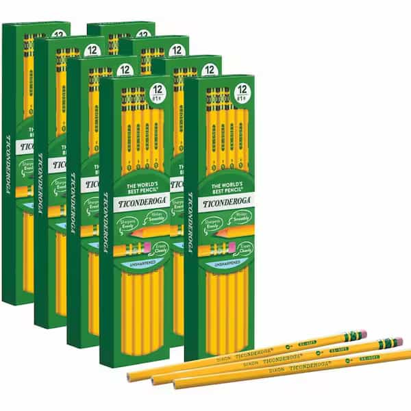 Dixon Ticonderoga Woodcase HB No 2 Pencil With Latex-Free Eraser, 96/Pack