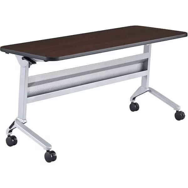 Rectangle Flip-N-Go 24 x 60" Rectangular Training, 60 W, 24 L, 29 H, Laminate Top Top, Mocha