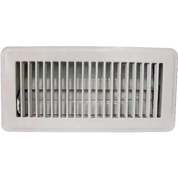 ProSource FR01-4X10W Floor Register, 10 in W x 4 in H Duct Opening, Steel, White