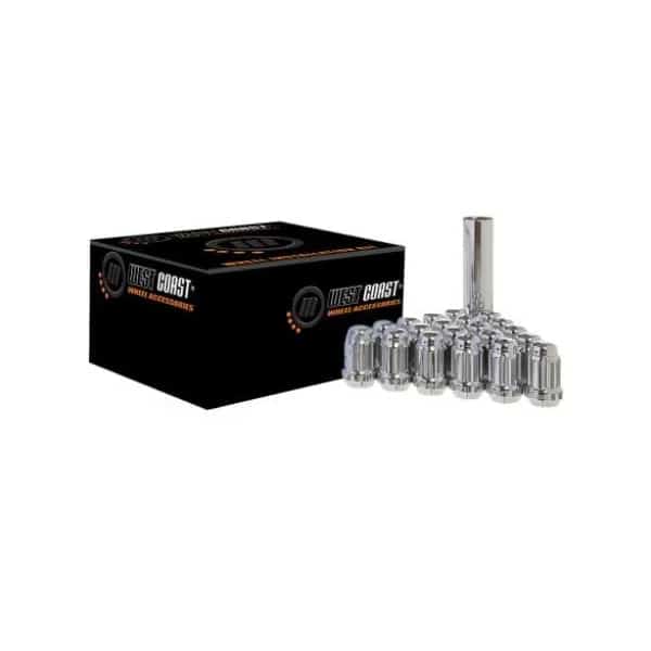 5 Lug Kit, 12 Millimeter x 1.5 Thread Size, 60 Degree Conical, Acorn, Spline Drive, Chrome