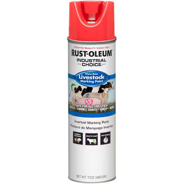 17 Oz, Fluorescent Red, Water -Based, Rust-Oleum, Mfr#: 383005