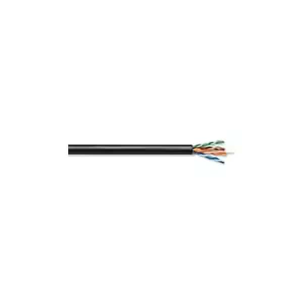 23-4P UTP SOL BC CAT6 PE/PE, BLACK JKT REELS FLOODED FOR, 1000FT
