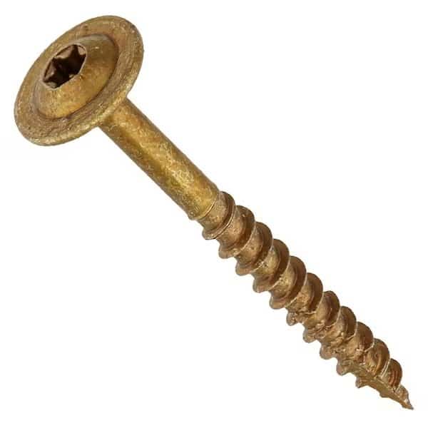 Wood Screw, #8, 3-1/8 in, Zinc Yellow Steel Low Profile Head Torx Drive