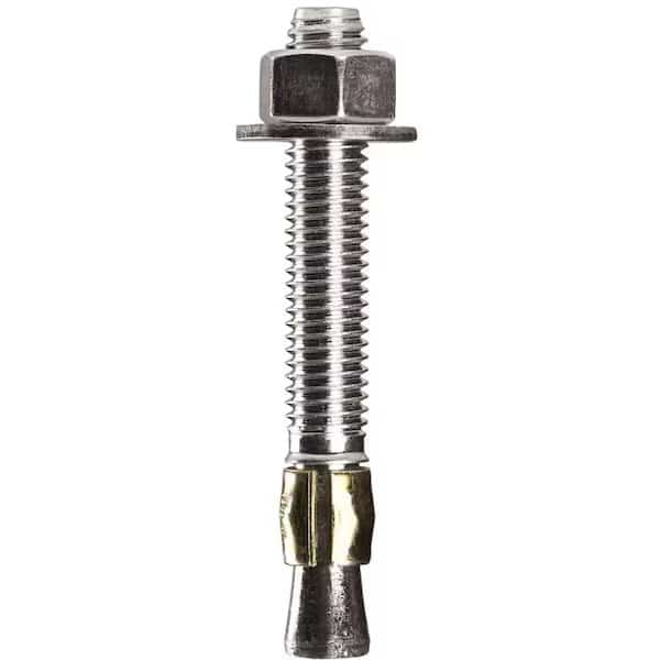 Parawedge Wedge Anchor, 3/8" Dia., 3-3/4" L, Steel Zinc Plated