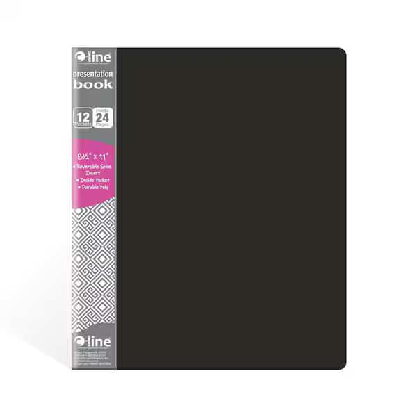12Pocket Bound Sheet Protector Presentation Book, Black Set of 12 Books, 12PK