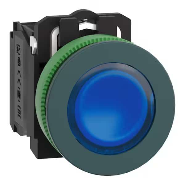 Push Button, 30 mm, 1NO/1NC, Blue, SCHNEIDER ELECTRIC, Mfr# XB5FW36B5