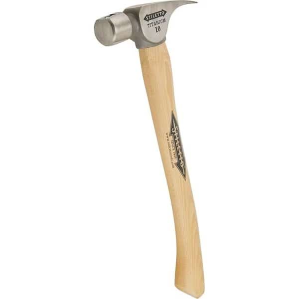 STILETTO FH10C Straight Claw Finishing Hammer, 10 oz Head, Titanium Head, Brown/Tan Handle