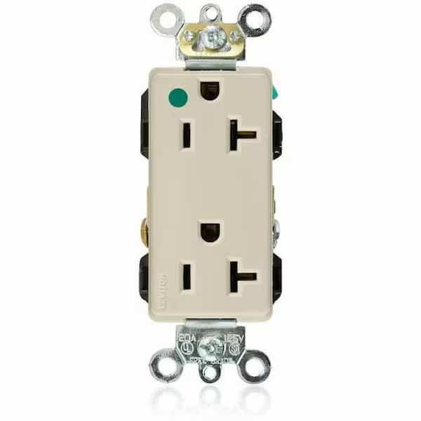 Straight Blade Receptacle, 5-20R, 20 A, 125V AC, 2 Pole, 3 Wire, Flush Mount, Single