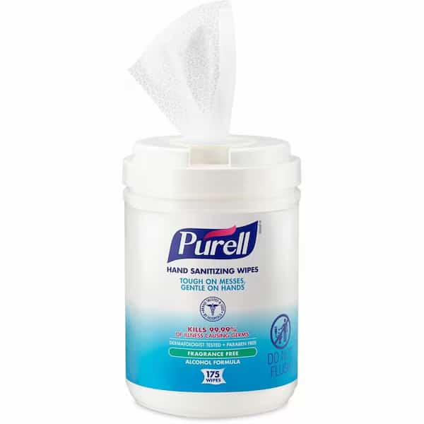 Hand Sanitizing Wipes, Alcohol Formula, 175 Count Canister