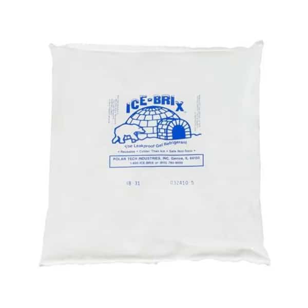 Ice-Brix Cold Packs, 8" x 8" x 1-1/2", White, 9/Case