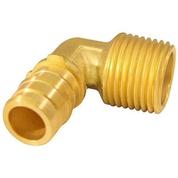 Pipe Elbow, 12 in, Barb x MNPT, 90 deg Angle, Brass, 200 psi Pressure