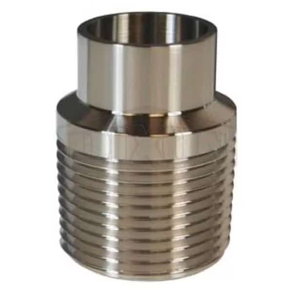 Weld Adapter, Series: B19WB, Adapter, 4 in Nominal, MNPT x Weld Adapter, 0.083 in Thickness, 304 SS,
