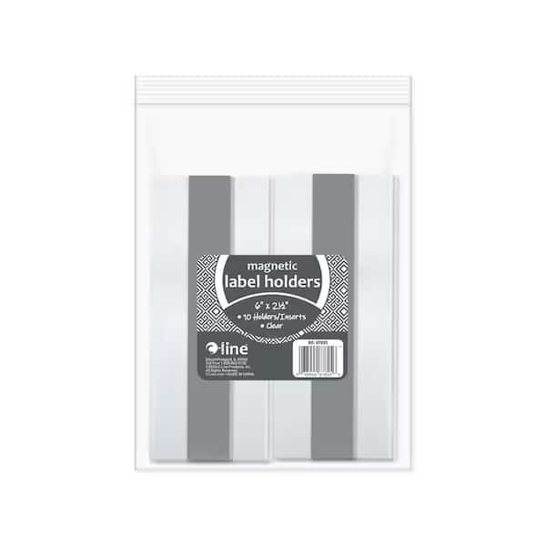 Clear Magnetic Label Holders, Side Load, 6 x 2-1/2, Clear, PK100