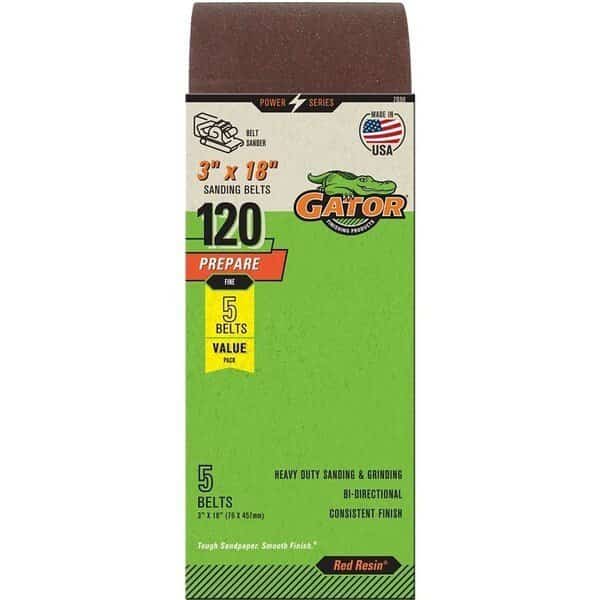 7030 Sanding Belt, 3 in W, 18 in L, 120 Grit, Fine, Aluminum Oxide Abrasive