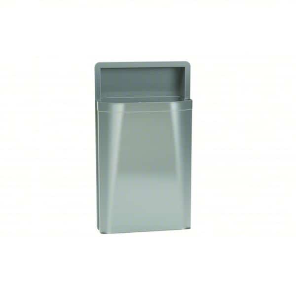 12 gal Half-Round Trash Can, Silver, 17 1/8 in Dia