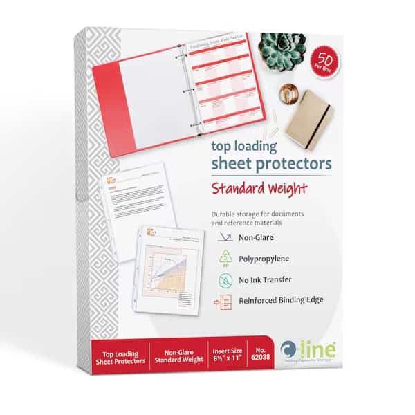 Sheet Protector, Nonglare, PK50, C-LINE, Mfr# 62038