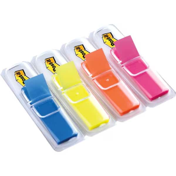 PostitFlags 6834ABX, .47"x1.7" As, PK24, POST-IT, Mfr# 683HF4