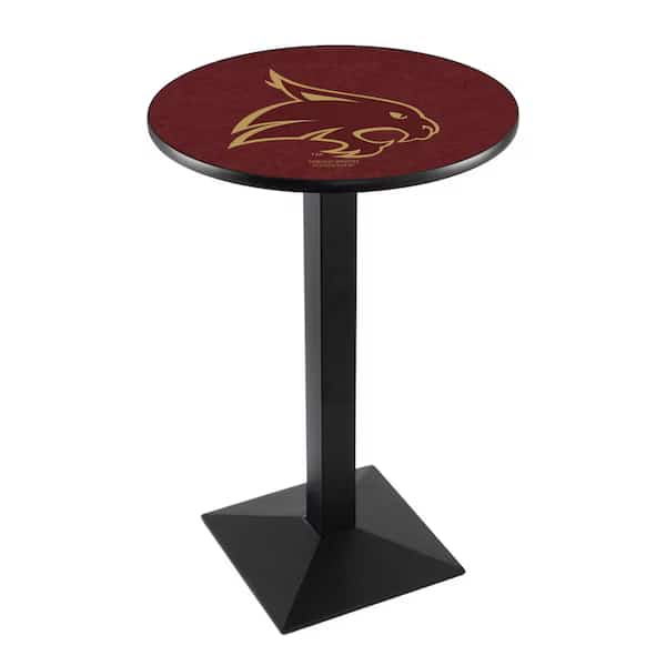 36" Blk Wrinkle Texas State Pub Table, 36" dia. Top