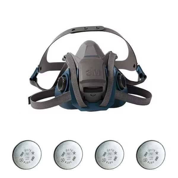 Half Mask Respirator Kit: 4 Cartridges Included, Rugged Comfort Quick Latch, P100, Bayonet, Size S