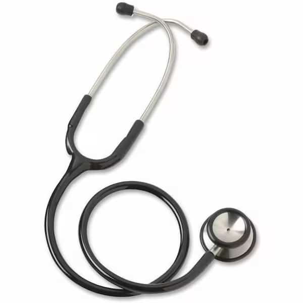 Medline MDS92260 Elite Stainless Steel Adult Stethoscope, 22" Tube Length, Black