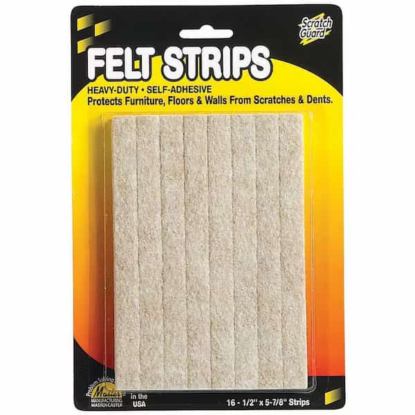 Master Mfg Co reg Felt Strips, Selfadhesive, Beige