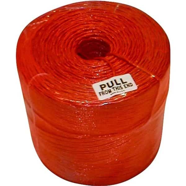 Baler Twine, 9000 ft L, 130 lb Working Load, Polypropylene, Orange