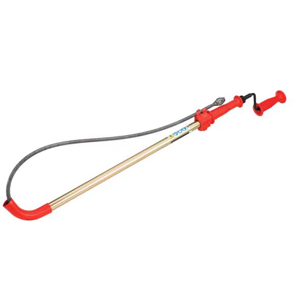 Closet Auger, 6 ft Cable Lg, 1/2 in Cable Dia, Power Drill Compatible, Bulb Head, Manual Cable Feed