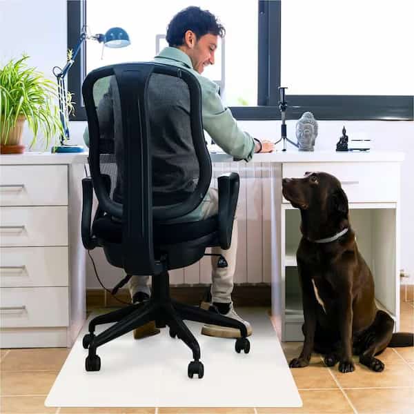 Cleartex Polypropylene Rectangular Anti-Slip Foldable Chair Mat for Hard Floors - 46" x 57"