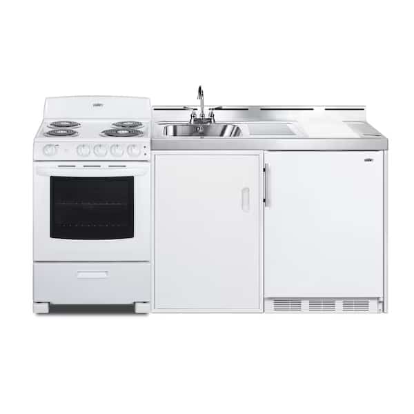 72" Wide All-in-One Kitchenette with Electric Coil Range