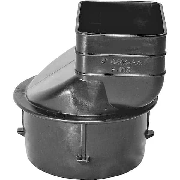 ADS Downspout Adapter, 4 x 314 x 212 in Connection, Pipe End, Polyethylene, Black