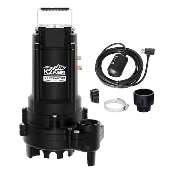Contractor Series 3/4 HP  Sump and Effluent Pump, Piggyback Tethered, 115 Volt, 11 Amp, Cast Iron