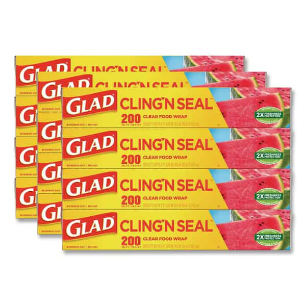 ClingWrap Plastic Wrap, 200 Square Foot Roll, Clear, PK12