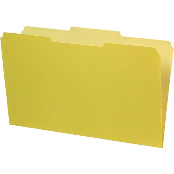 Pendaflex, INTERIOR FILE FOLDERS, 1/3-CUT TABS, LEGAL SIZE, YELLOW, 100PK