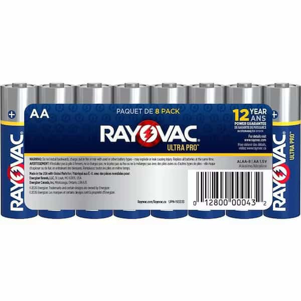 UltraPro AA Alkaline Battery, 1.5V DC, 8 Pack