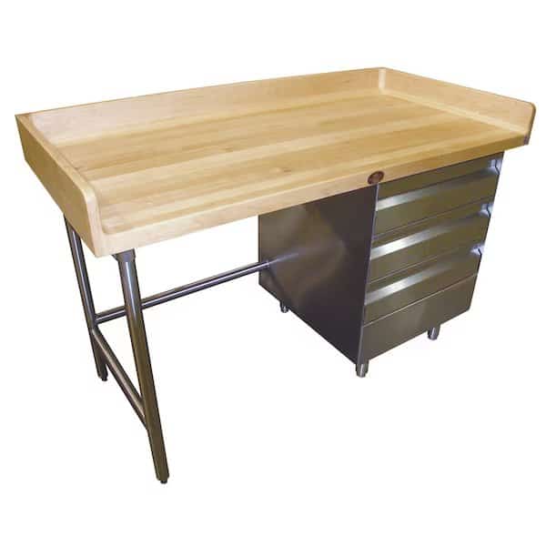 Bakers Top Work Table 60 in.W x 30 in.D 1-3/4 in. thick wood top