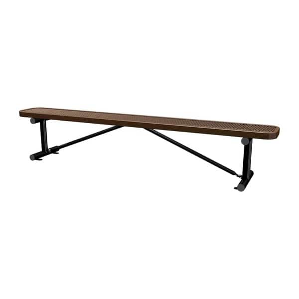 Bench w/o Back, Surfce Mount, 8ft., Brown