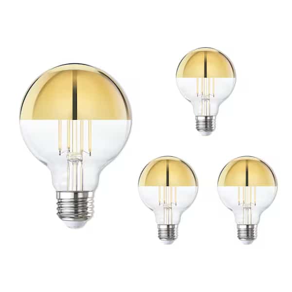 40 - Watt Equivalent G25 Dimmable Medium Screw LED Light Bulb Warm White Light 2700K, 4PK
