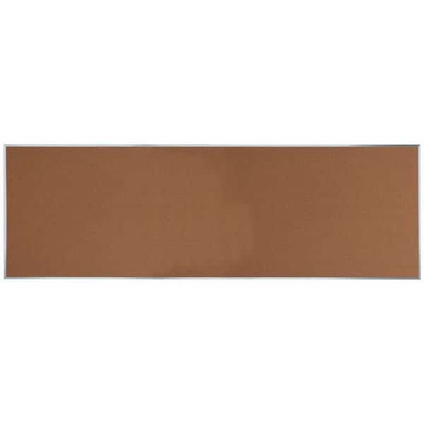 Natural Pebble Grain Cork Bulletin Board Aluminum Frame 48"x144"