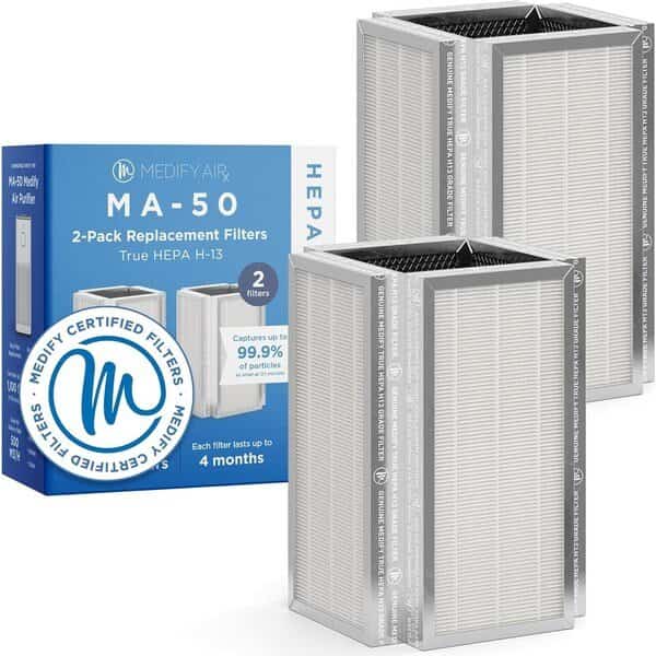 Medify MA50 Genuine Replacement Filter for Smoke Smokers Dust Odors Pet Dander 2Pack 2PK