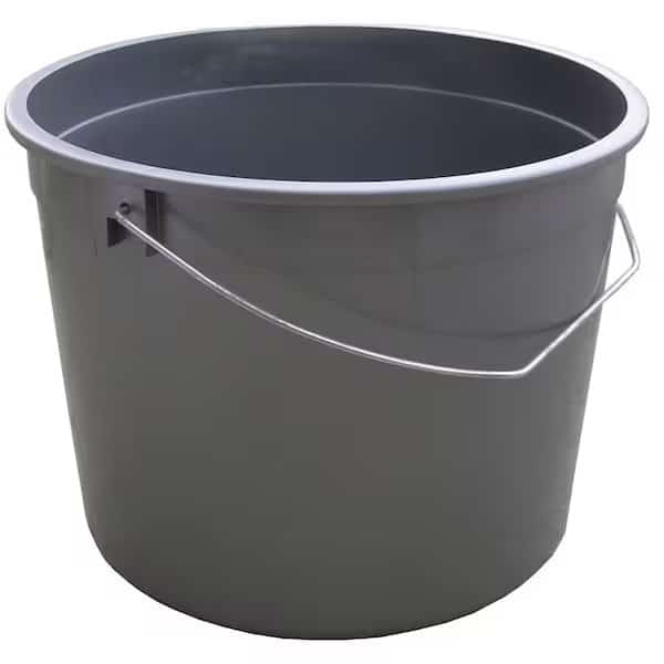01605 Ringfree Pail, 5 qt Capacity, Plastic, Silver