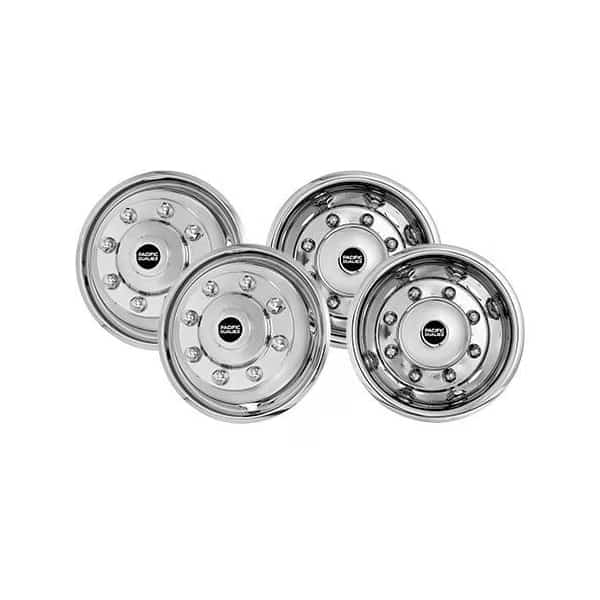 Fits 1912  8 Lug Wheel Stainless Steel Set Of 4 Includes 2 Front And 2 Rear Simulators