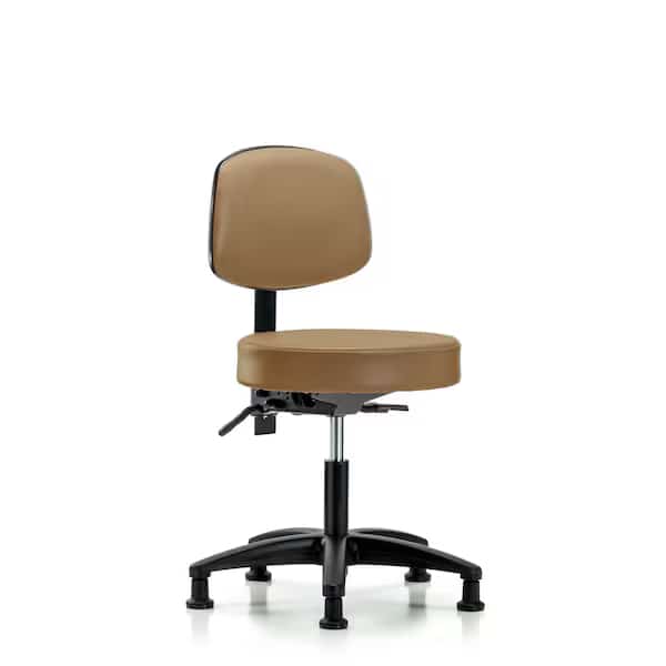 Desk Stool,Vinyl,Bk,Tilt,Glides,Taupe, Mfr#: BR-VDHST-RG-T1-RG-8584, BLUE RIDGE ERGONOMICS