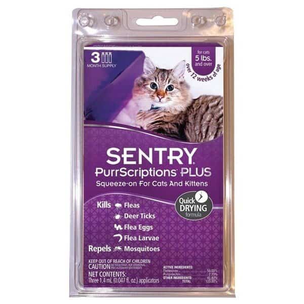 PurrScriptions Plus 0 Flea and Tick SqueezeOn, Liquid, Mild Acetate, 3 Count