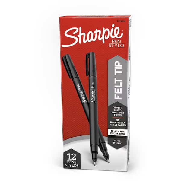 Stick Permanent Pen, Fine 0.5 mm, Black PK12