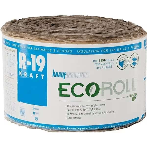 EcoRoll KR45E/TAK Fiberglass Insulation, 48.96 sq-ft Coverage Area, 39.2 ft L, 15 in W