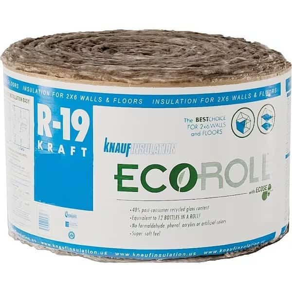 KR46TAK Kraft Faced Insulation, 75.06 sq-ft Coverage Area, 39.16 ft L, 23 in W, R-19 R-Value